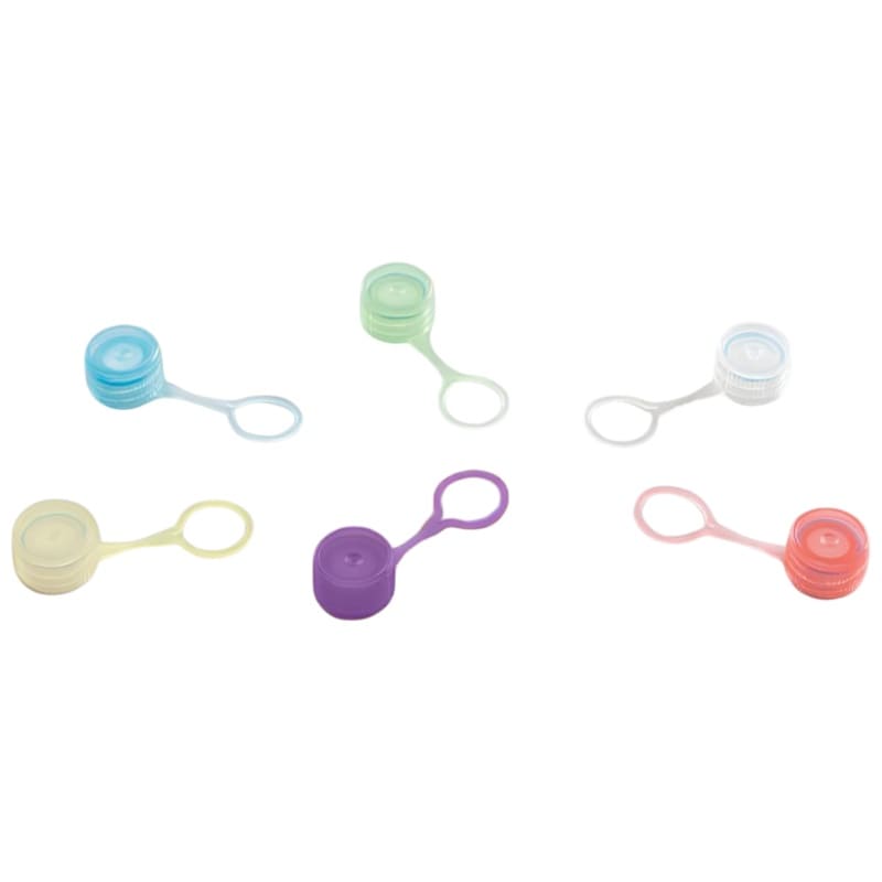 Крышки резьбовые с кольцевой прокладкой и петлей, бесцветные, стерильные, 2000 шт/уп