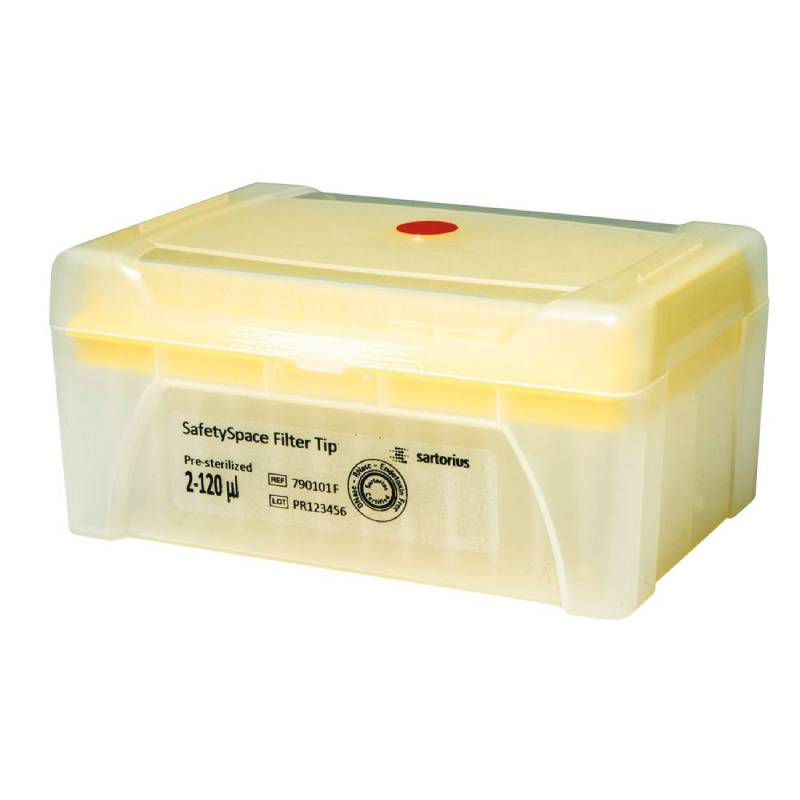 Наконечники SafetySpace до 120 мкл, с фильтром, стерильные, 10х96 штук в упаковке, Sartorius